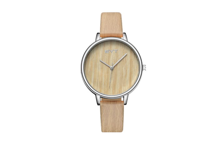 RELÓGIO MOD K0078L CAIXA PRATA, MOSTRADOR MARROM, PULSEIRA MARROM