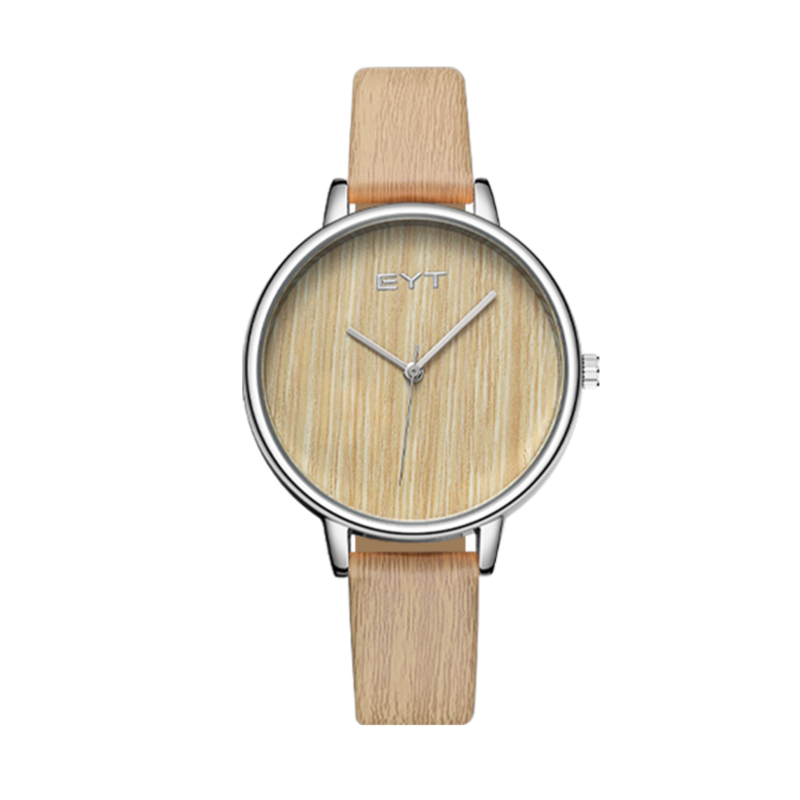 RELÓGIO MOD K0078L CAIXA PRATA, MOSTRADOR MARROM, PULSEIRA MARROM