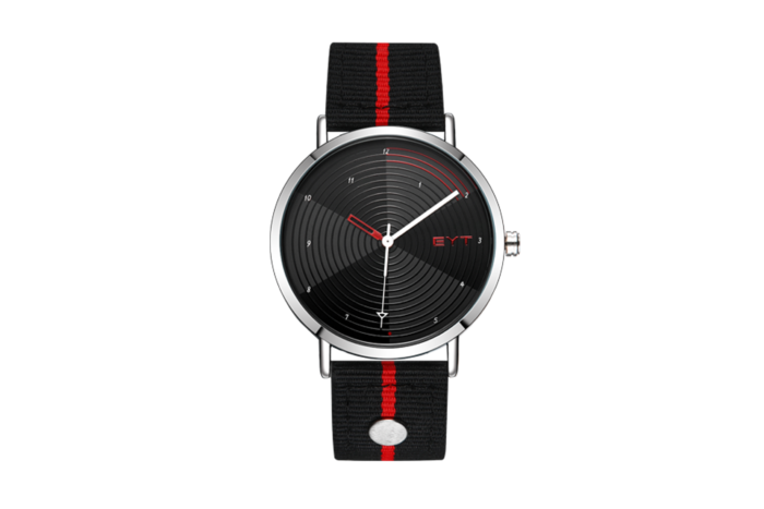 RELÓGIO MOD K8050 CX PRATA, MOSTR. PRETO, PULS. PRETA E VERM