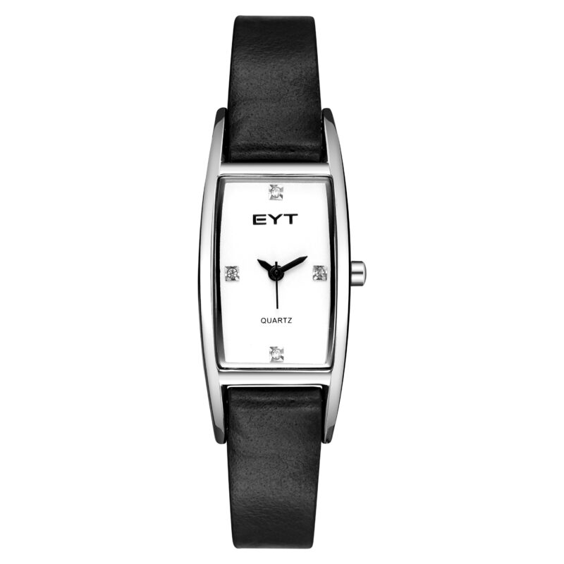 RELÓGIO MOD 3921L CAIXA PRATA, MOSTRADOR BRANCO, PULSEIRA PRETA