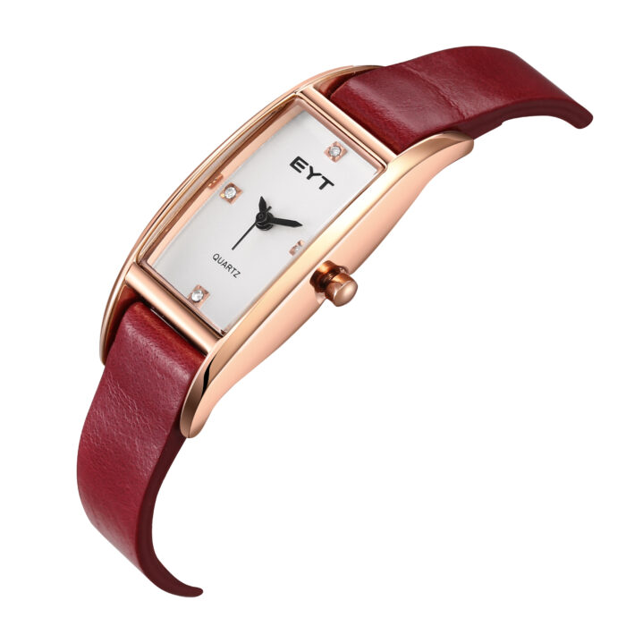 RELÓGIO MOD 3921L CAIXA OURO ROSA, MOSTRADOR BRANCO, PULSEIRA VERMELHA - Image 2