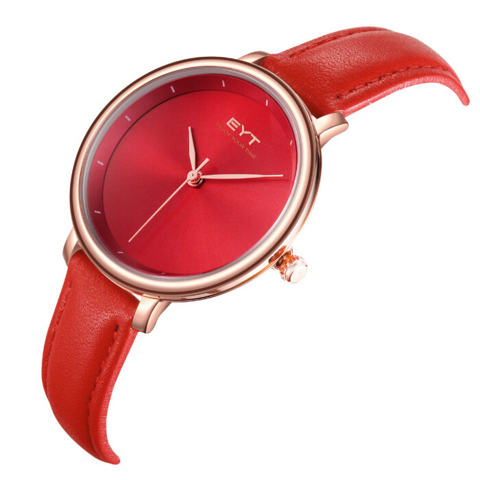 RELÓGIO MOD S6606L CAIXA OURO ROSA, MOSTRADOR VERMELHO, PULSEIRA VERMELHA - Image 3