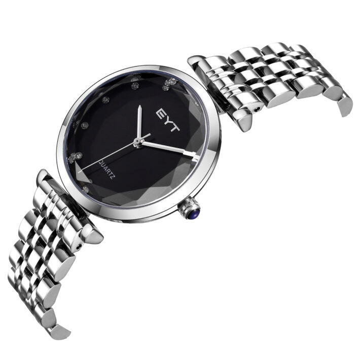 RELÓGIO MOD S8288L CAIXA PRATA, MOSTRADOR PRETO, PULSEIRA PRATA - Image 2