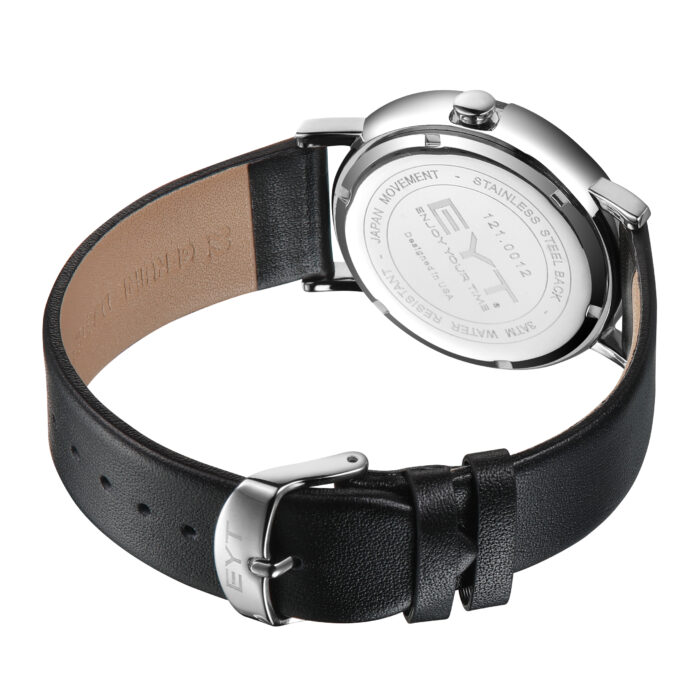 RELÓGIO MOD B2319G CAIXA PRATA BORDA PRATA, MOSTRADOR PRETO, PULSEIRA PRETA - Image 3