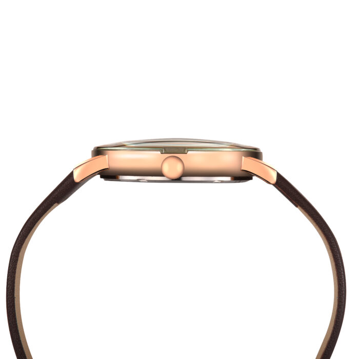RELÓGIO MOD B2319G CAIXA OURO ROSA BORDA MARROM, MOSTRADOR MARROM, PULSEIRA MARROM ESCURO - Image 3
