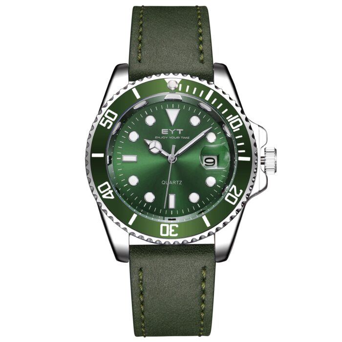 RELÓGIO MOD S3961G CAIXA PRATA, BEZEL VERDE, MOSTRADOR VERDE, PULSEIRA VERDE