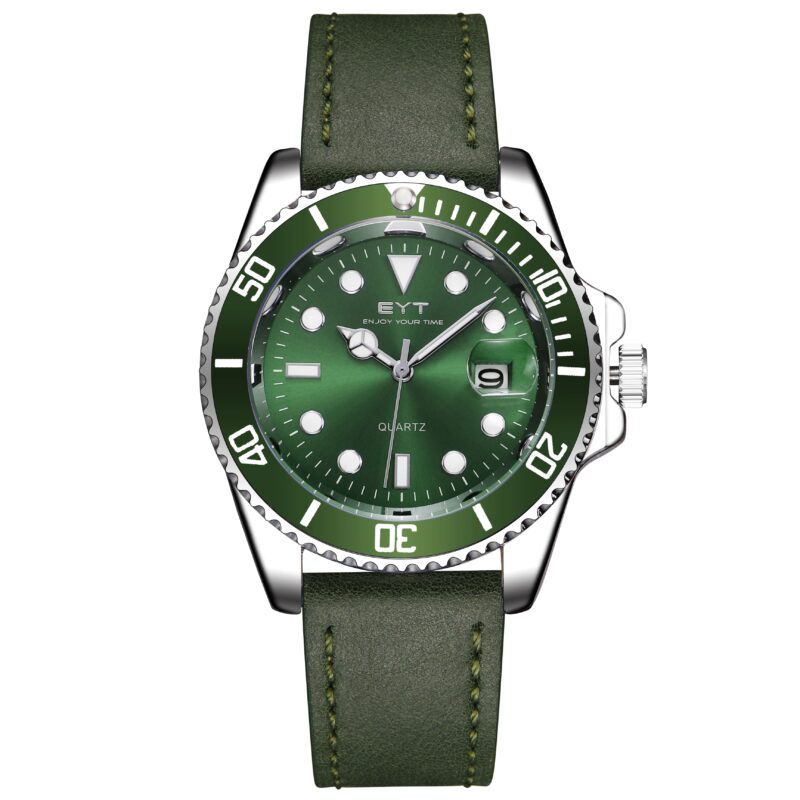RELÓGIO MOD S3961G CAIXA PRATA, BEZEL VERDE, MOSTRADOR VERDE, PULSEIRA VERDE