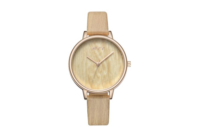 RELÓGIO MOD K0078L CAIXA OURO ROSA, MOSTRADOR MARROM, PULSEIRA MARROM