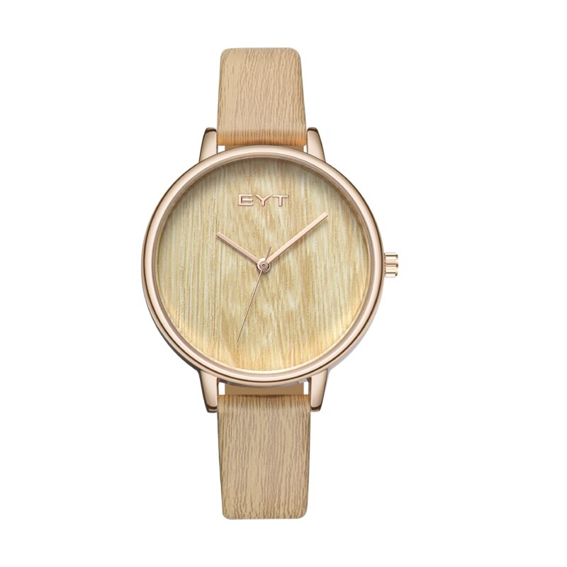 RELÓGIO MOD K0078L CAIXA OURO ROSA, MOSTRADOR MARROM, PULSEIRA MARROM