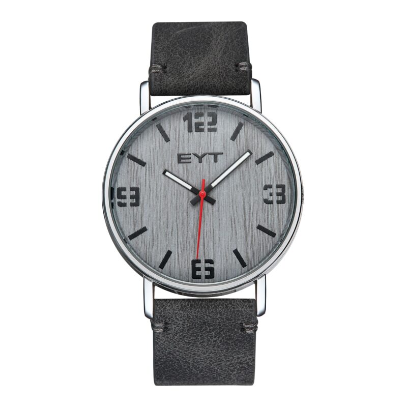 RELÓGIO MOD K8001 CAIXA PRATA, MOSTRADOR CINZA, PULSEIRA CINZA