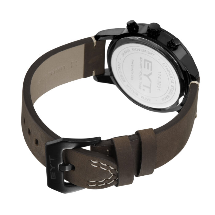RELÓGIO MOD D6832G CAIXA PRETA, MOSTRADOR PRETO, PULSEIRA MARROM ESCURO - Image 3