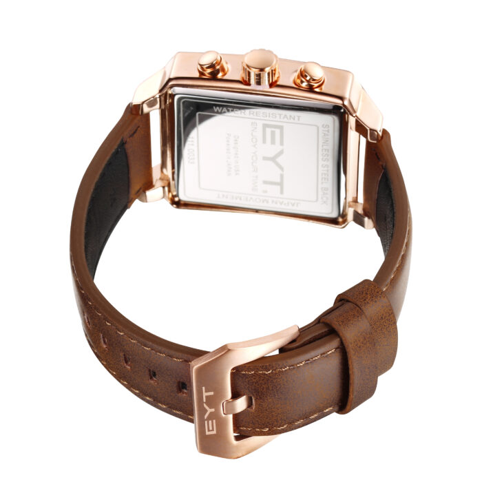 RELÓGIO MOD D6836G CAIXA OURO ROSA, MOSTRADOR BRANCO, PULSEIRA MARROM - Image 3