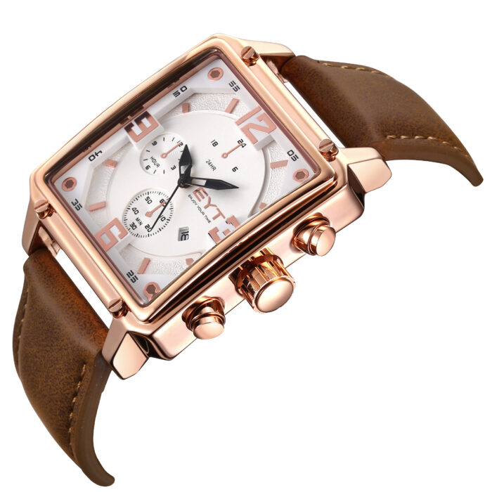 RELÓGIO MOD D6836G CAIXA OURO ROSA, MOSTRADOR BRANCO, PULSEIRA MARROM - Image 2