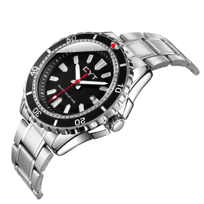 RELÓGIO MOD S3899G CAIXA PRATA, BEZEL PRETO, MOSTRADOR PRETO, PULSEIRA PRATA - Image 2