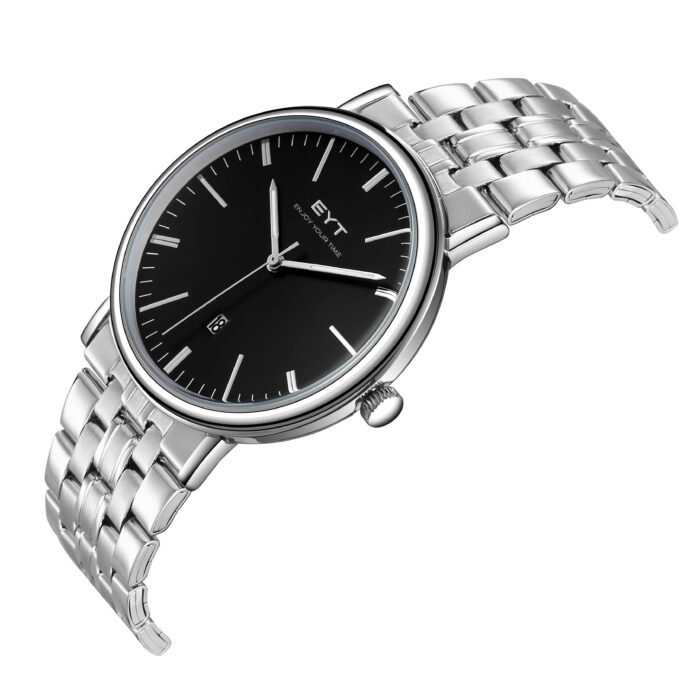 RELÓGIO MOD S6502G CAIXA PRATA, MOSTRADOR PRETO, PULSEIRA PRATA - Image 2