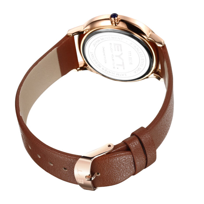 RELÓGIO MOD S3803G CAIXA OURO ROSA, MOSTRADOR BRANCO, PULSEIRA MARROM - Image 3