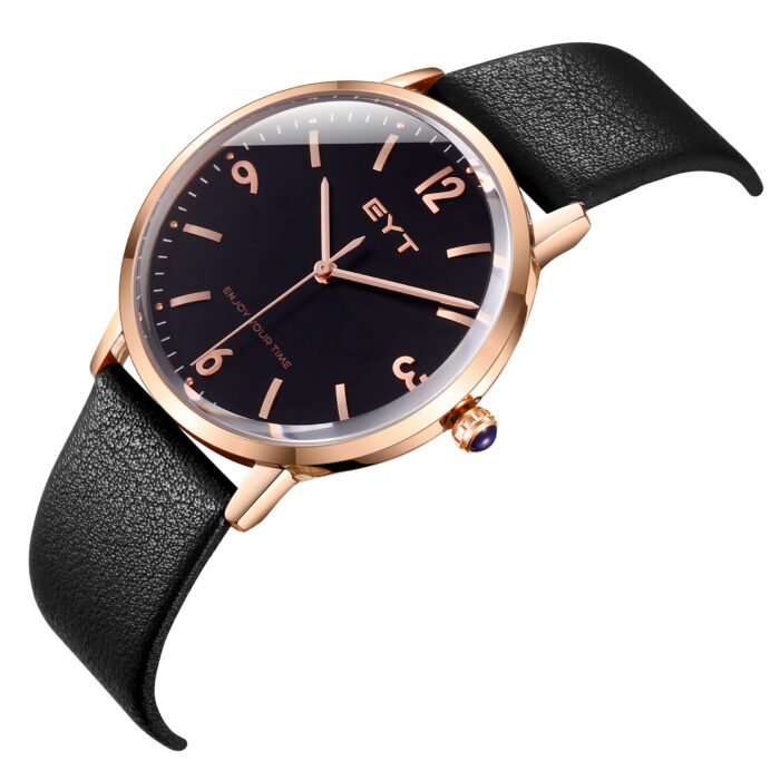 RELÓGIO MOD S3803G CAIXA OURO ROSA, MOSTRADOR PRETO, PULSEIRA PRETA - Image 2