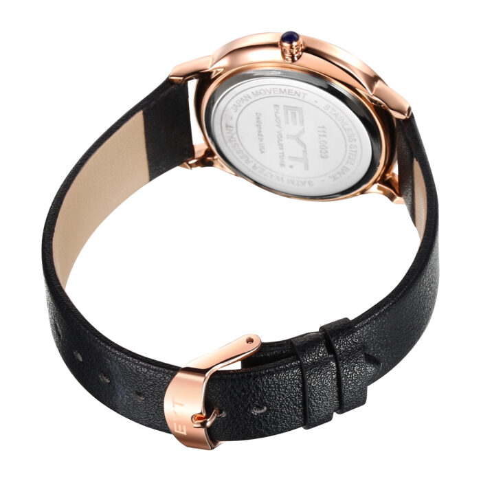 RELÓGIO MOD S3803G CAIXA OURO ROSA, MOSTRADOR PRETO, PULSEIRA PRETA - Image 3