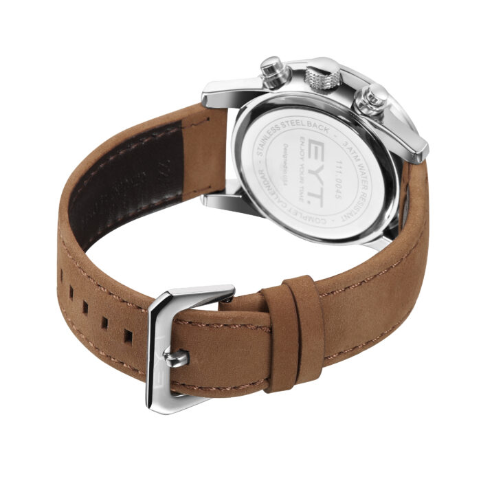 RELÓGIO MOD D6860G CAIXA PRATA, MOSTRADOR BRANCO, PULSEIRA MARROM - Image 3