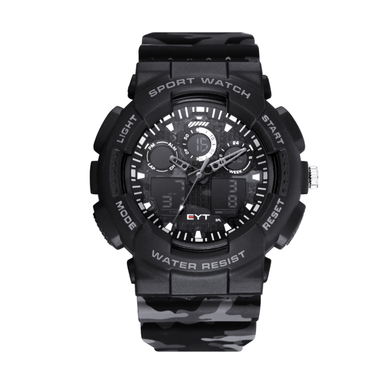 RELÓGIO MOD WAJ8003-6C CAMUFLAGEM CINZA